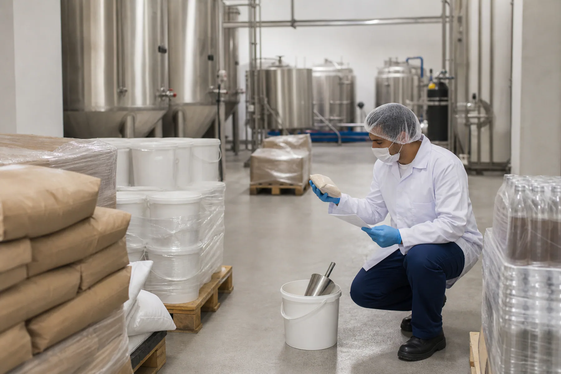 Verification of incoming ingredients and lots for beverage production