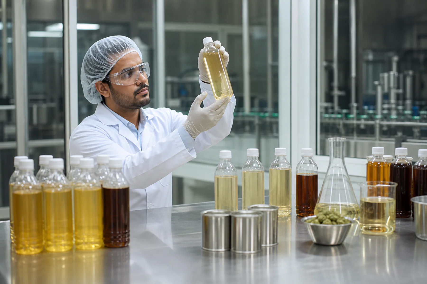 Comparison of retained samples from beverage batches