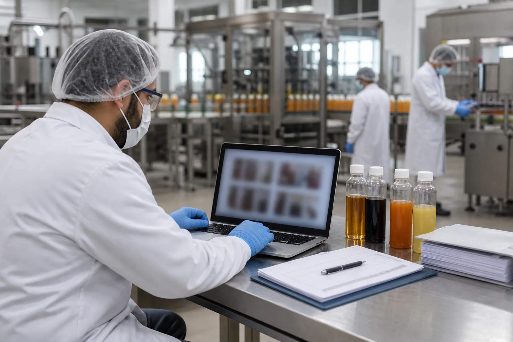 Review of beverage batch quality evidence and records