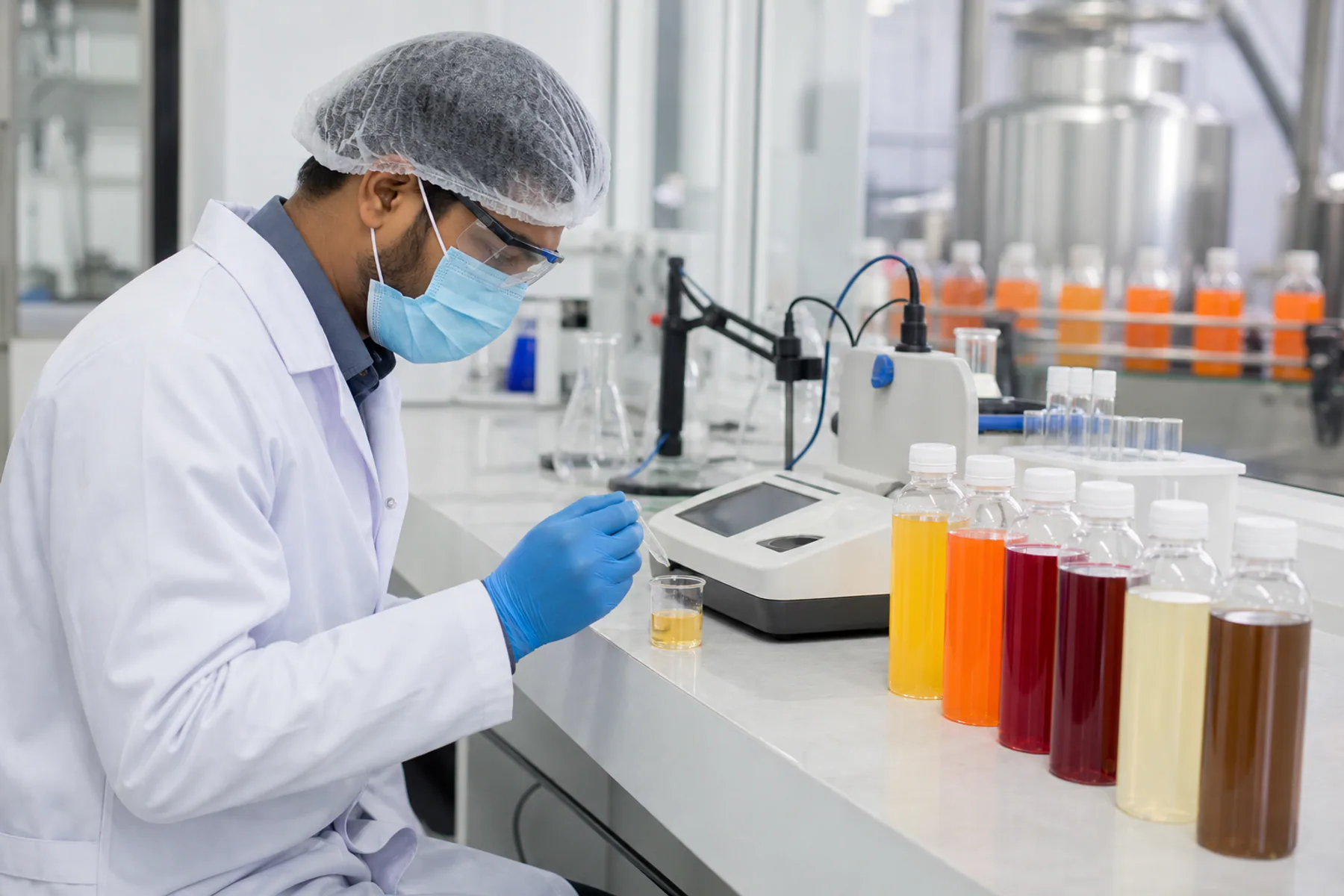 Laboratory check of a beverage sample and batch-to-batch characteristics