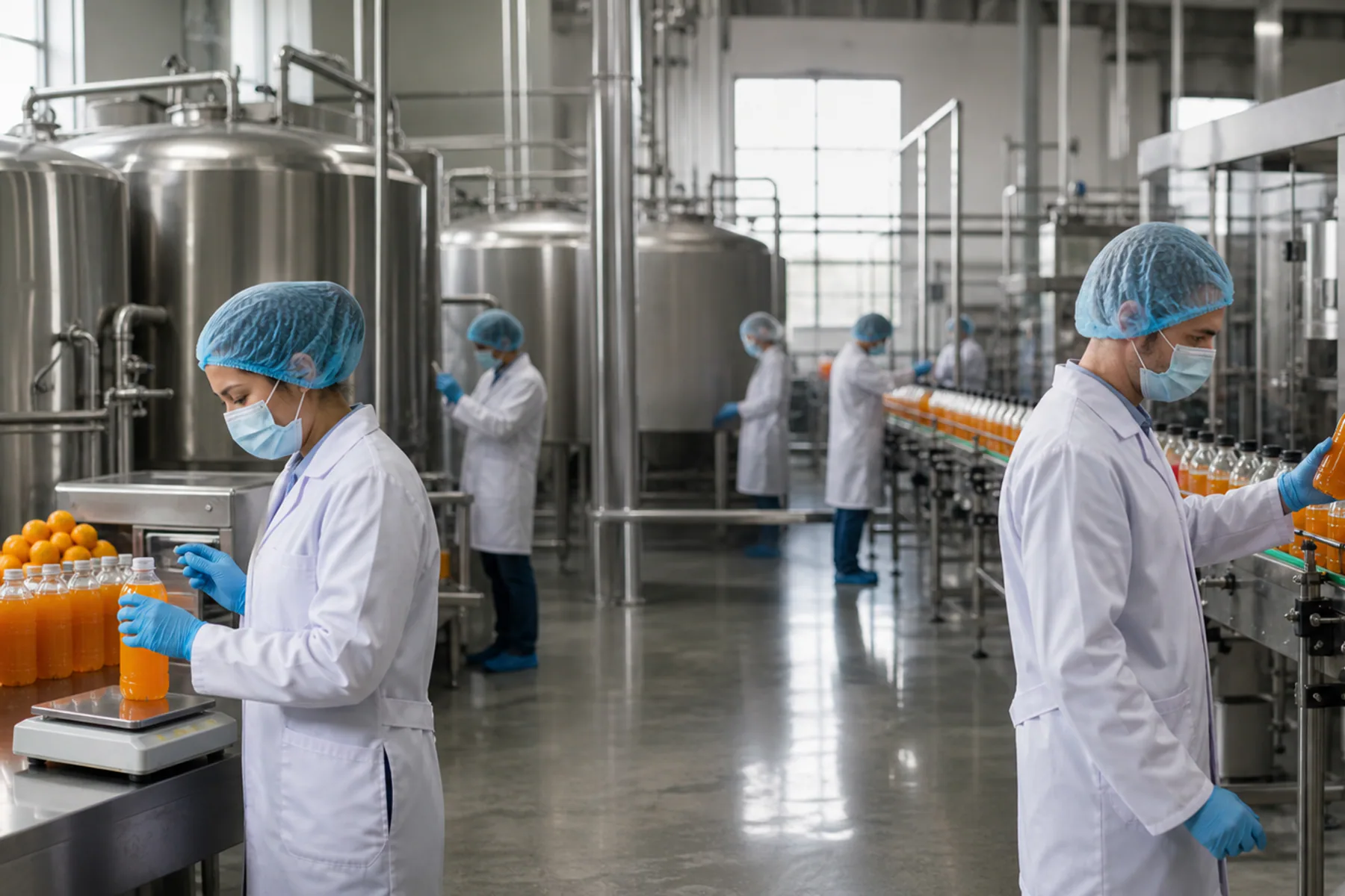 Beverage workflow from preparation through filling and inspection
