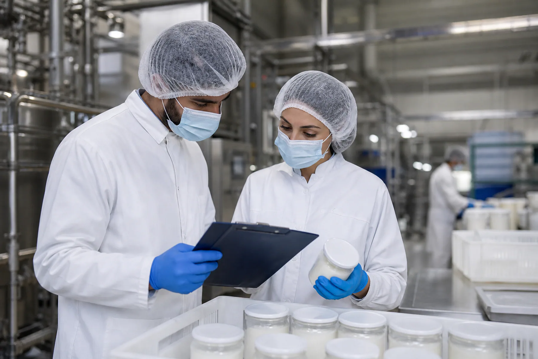 Reviewing a dairy sample and lot record
