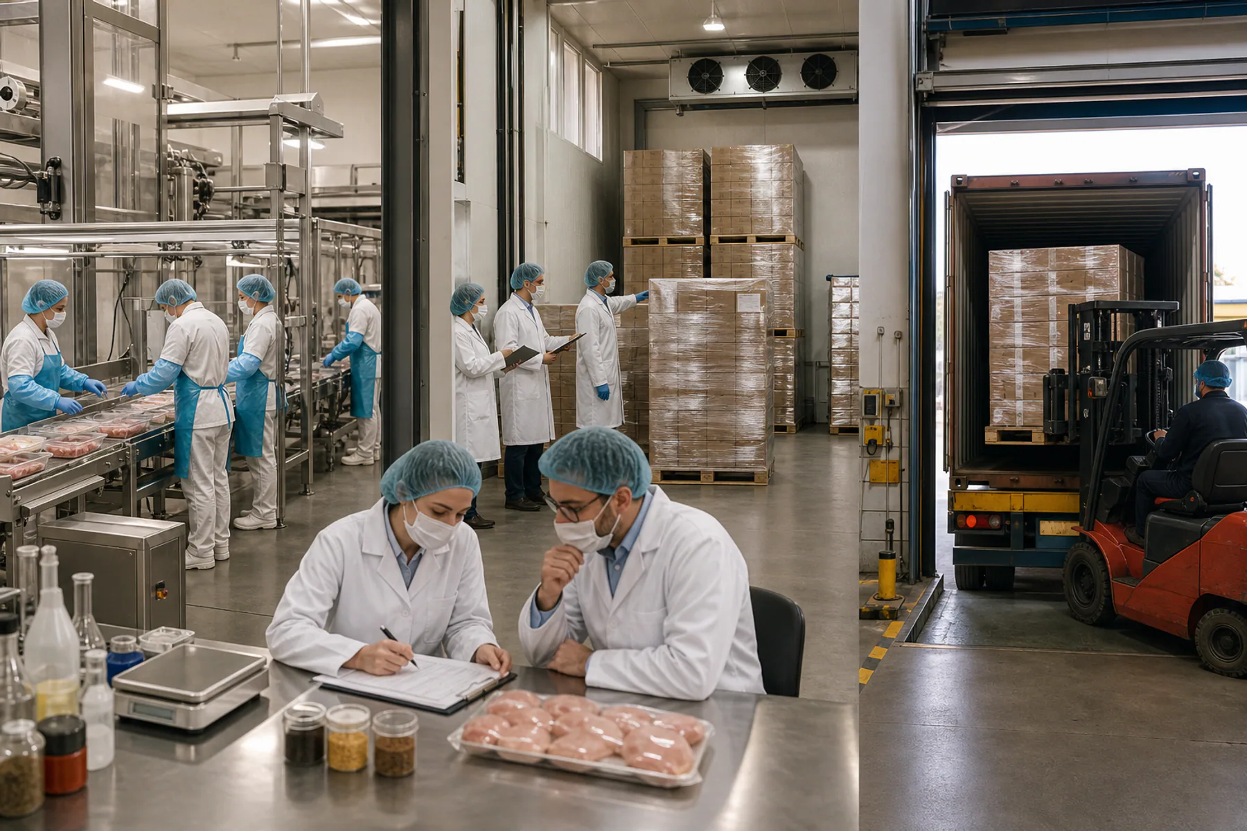 Export-shipment quality path from production to loading