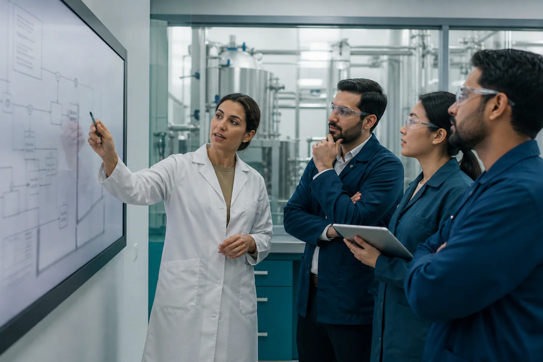 Cross-functional team reviewing requirements for regulated-industry expansion