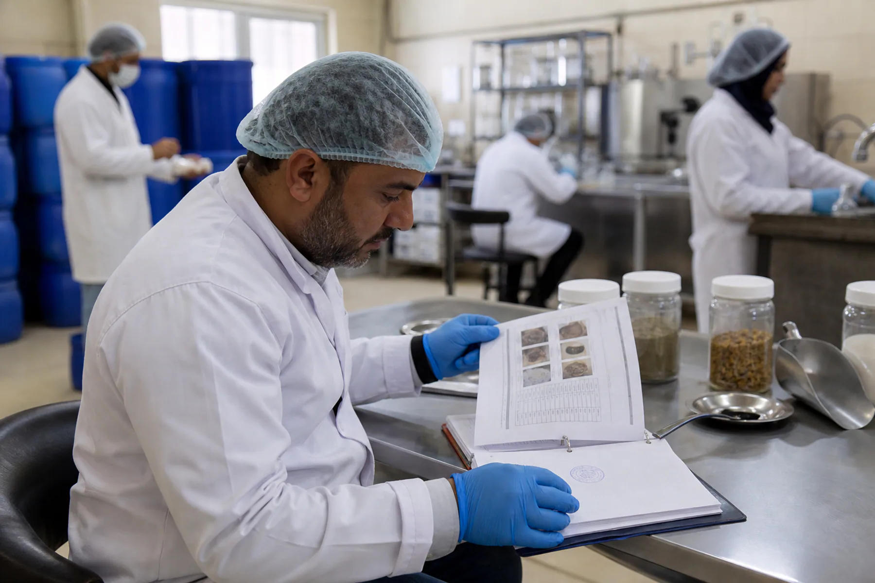 Assembly of ingredient lot quality evidence for review