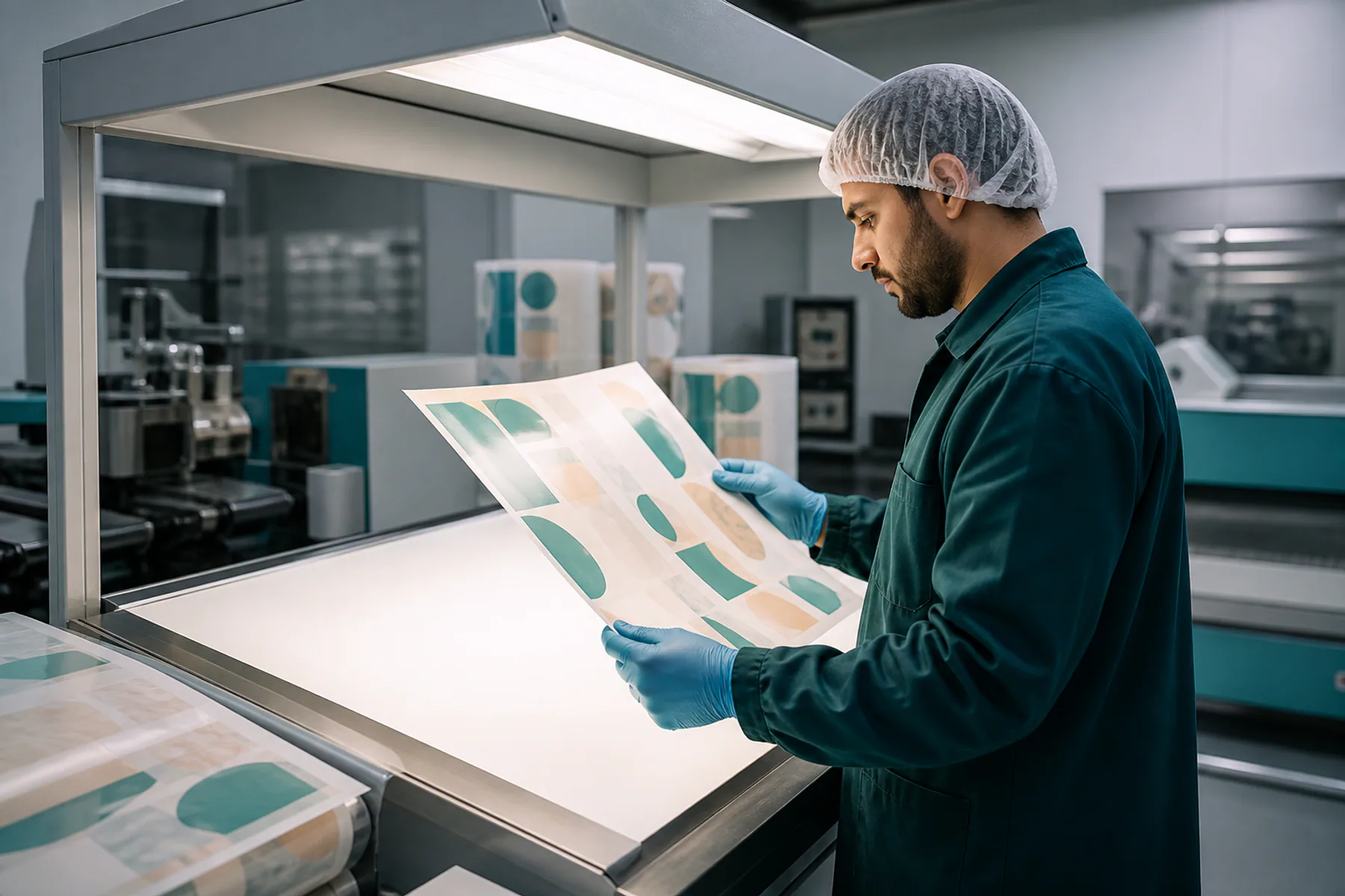 Color and print inspection on packaging materials