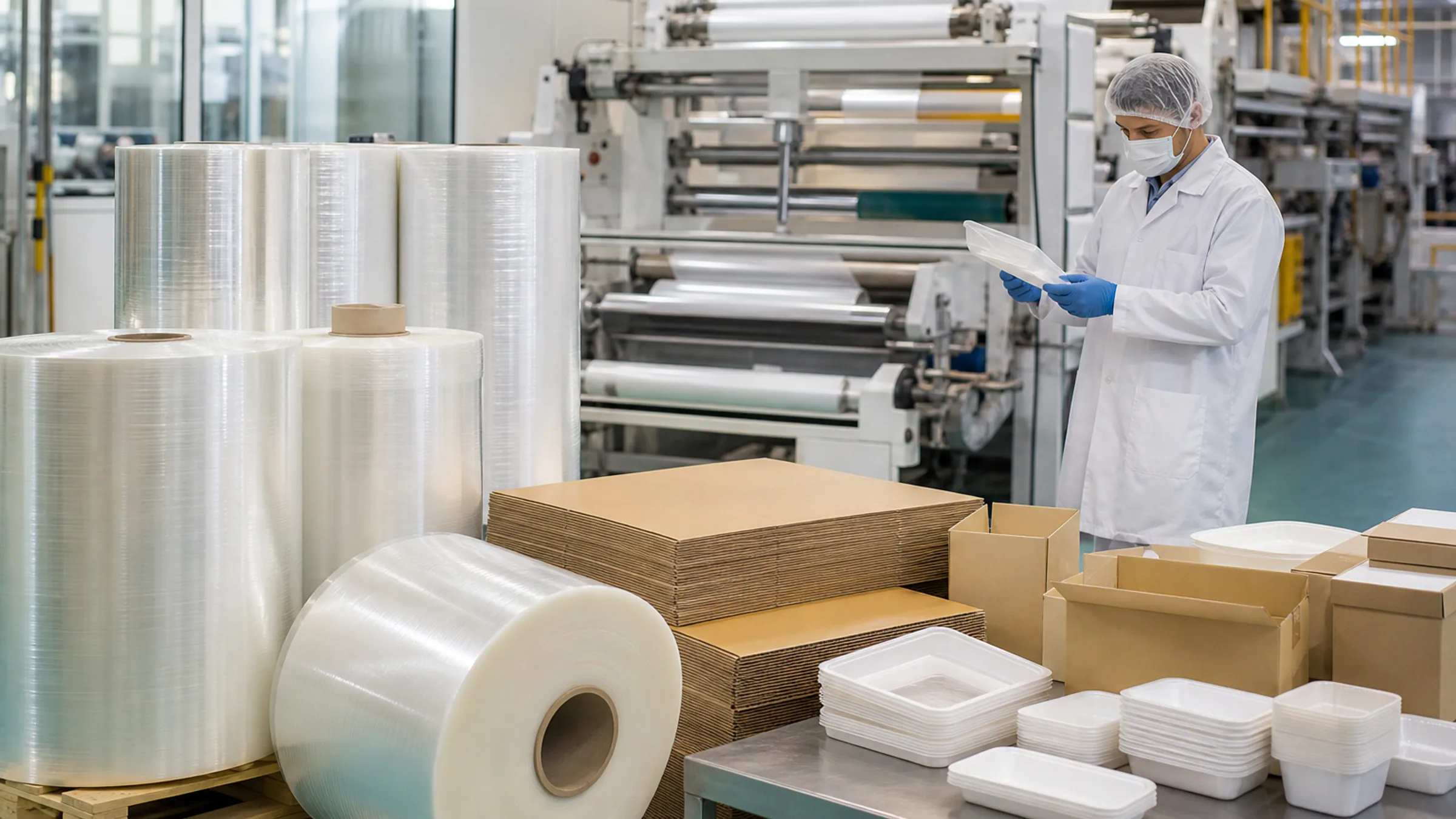 Food packaging material facility with production quality oversight