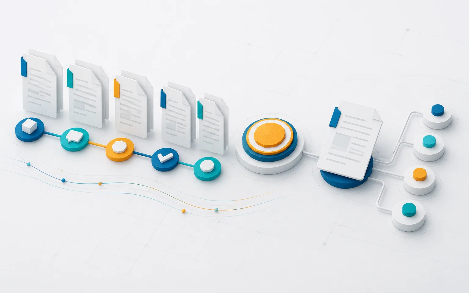 Document versions moving through review and approval to an official output and controlled copies